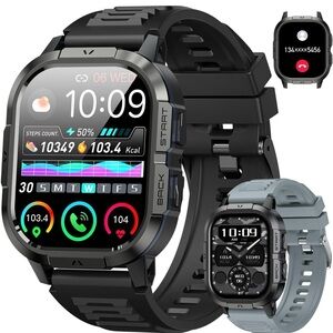 Smart Watch for Men Fitness Tracker: Make/Answer Call Military Smart Watches